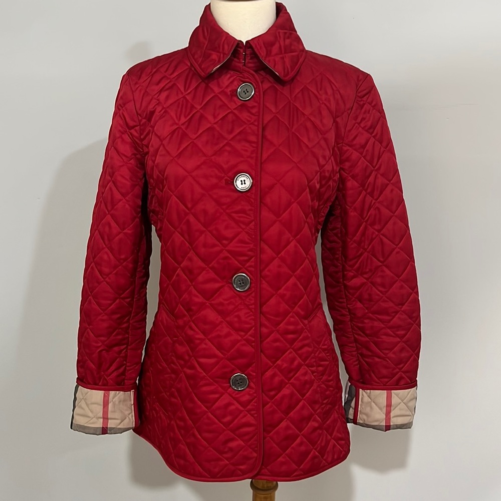 Burberry Brit red quilted jacket women’s sz S